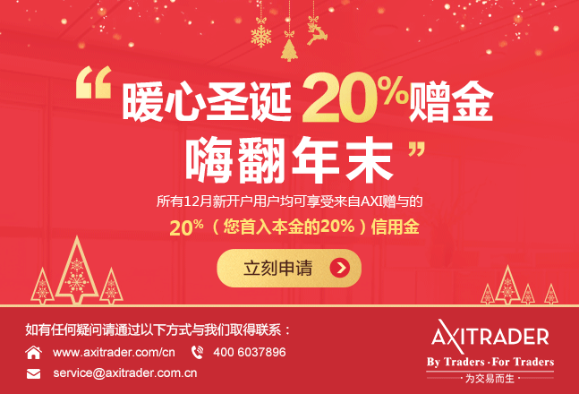 AXITRADER外汇20%赠金活动上线!